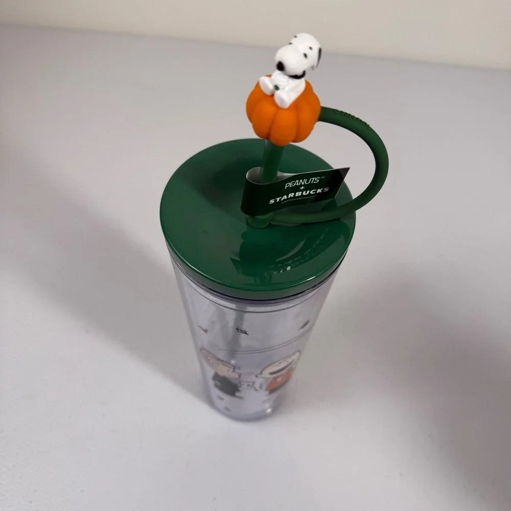 Starbucks x Peanuts Snoopy Pumpkin Cold Cup Tumbler Fall Charlie Brown 24oz NEW